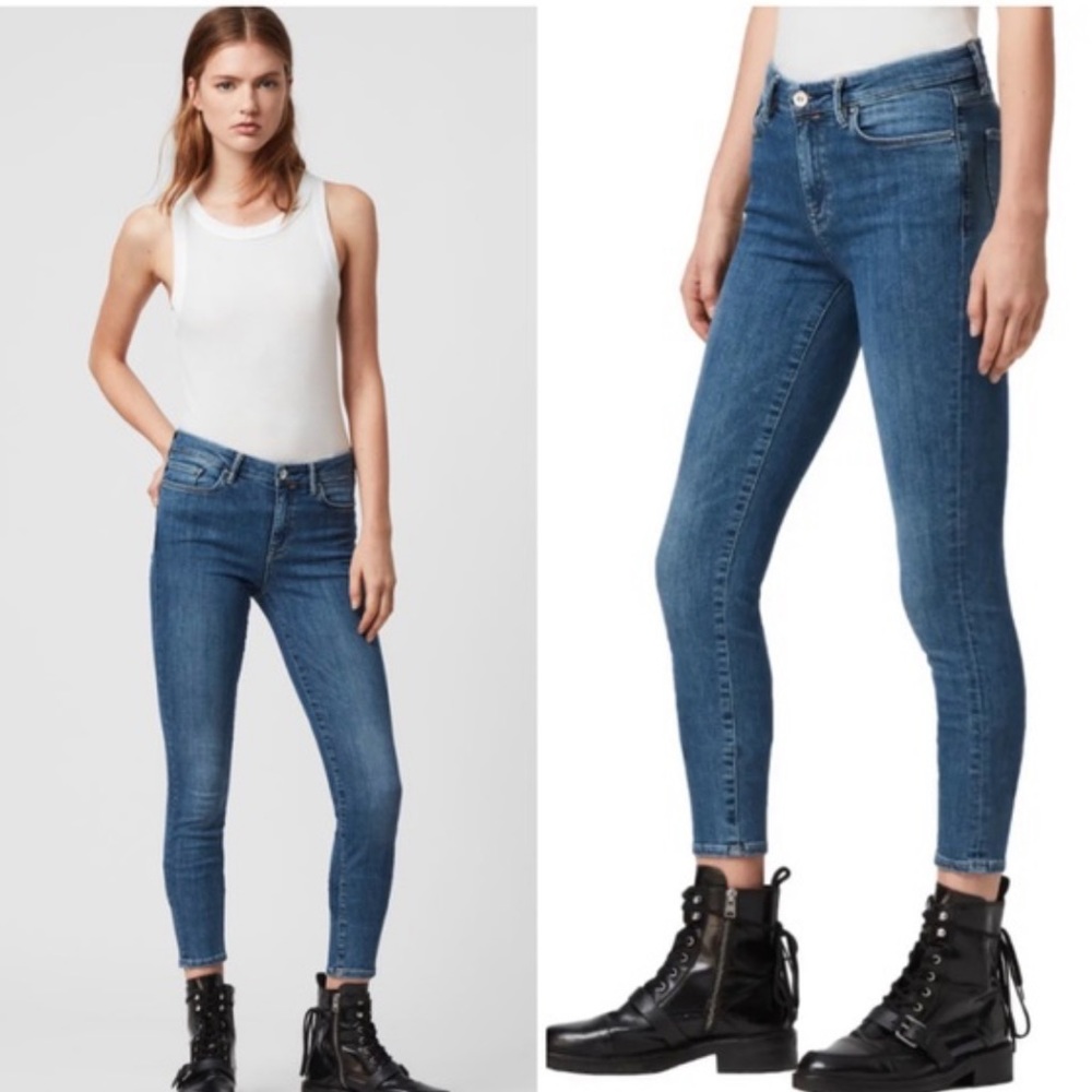 AllSaints Grace Jean Washed Indigo Size 29 New With Tags